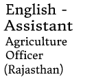 English- Assistant Agriculture Officer (Rajasthan)