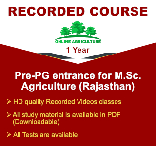 Pre-PG entrance for M.Sc. Agriculture (Rajasthan)