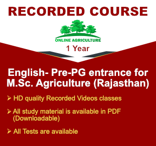 English- Pre-PG entrance for M.Sc. Agriculture (Rajasthan)